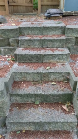 Retaining wall and stairs project